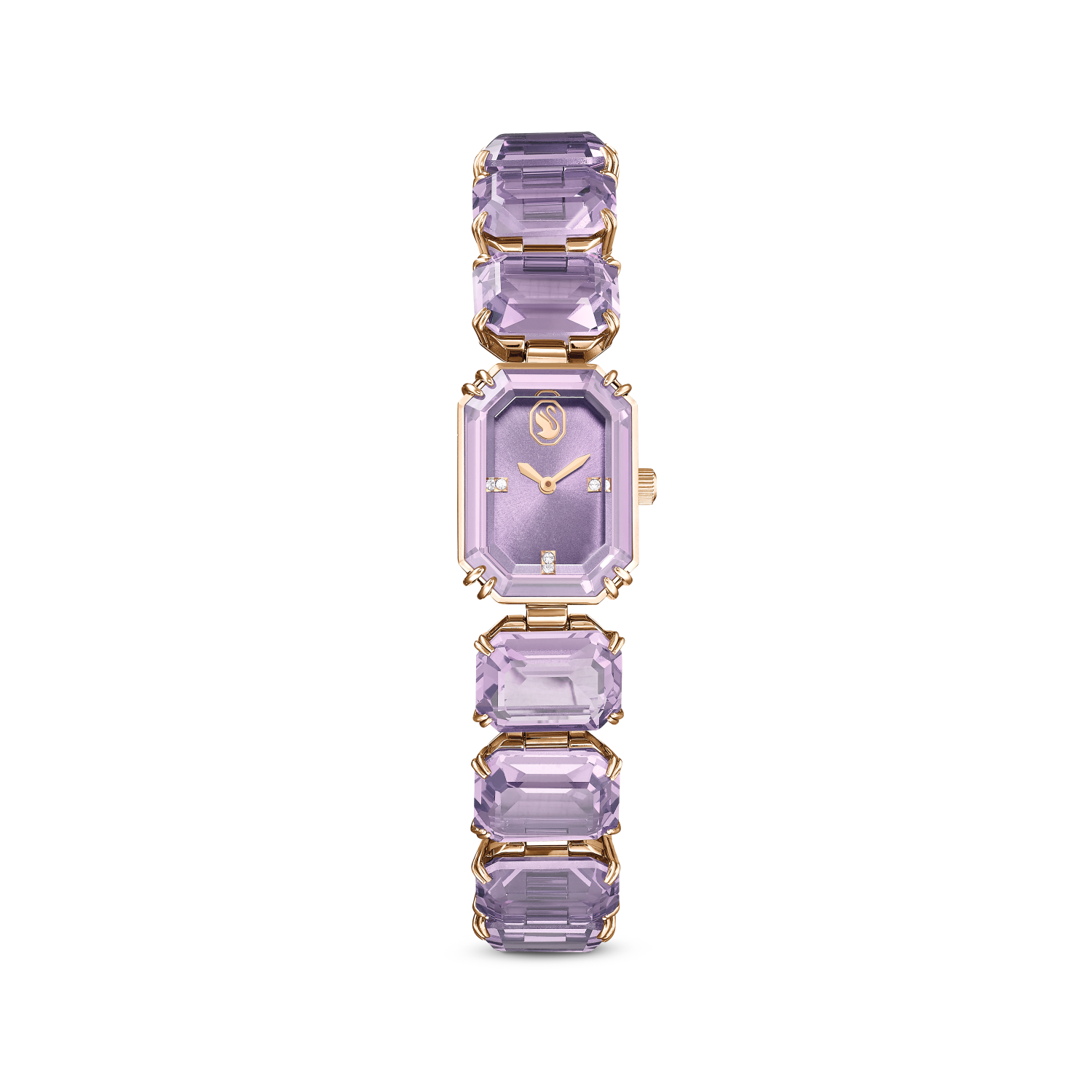 Swarovski - Orologio, Bracciale con taglio Octagon, Viola, Finitura in tonalità champagne dorato Ref. 5722364 - SWAROVSKI