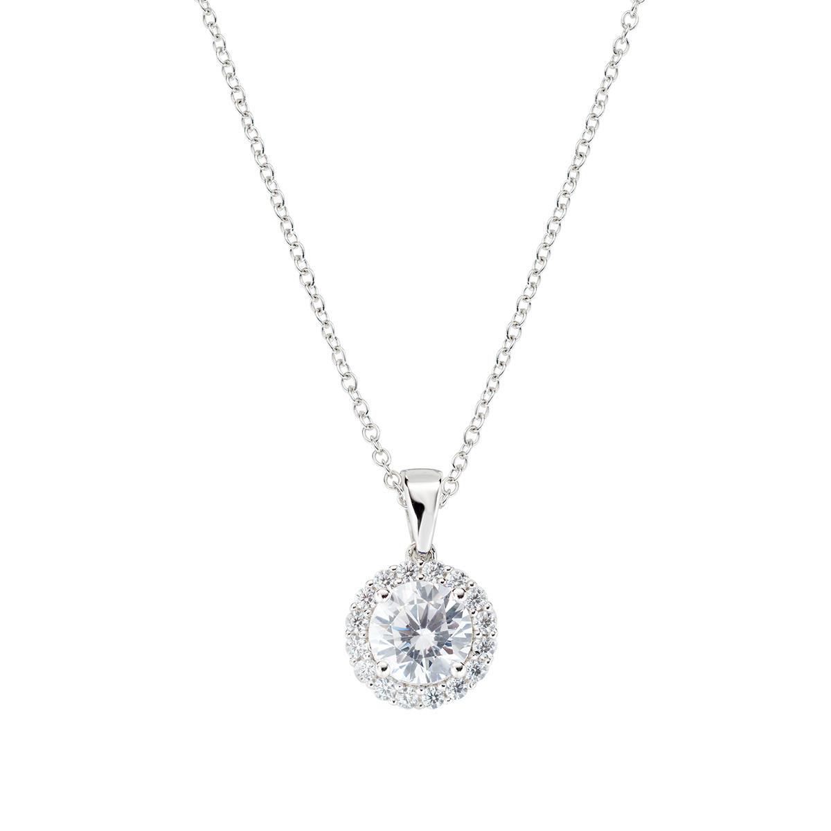 Collana Diamond con Zircone tondo Bianco - Amen Collection Ref. CLLUBOBBBZ - AMEN