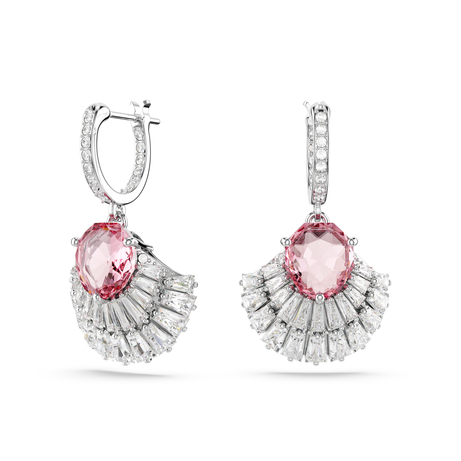 Swarovski - Orecchini pendenti Idyllia, Conchiglia, Rosa, Placcato rodio Ref. 5680295 - SWAROVSKI