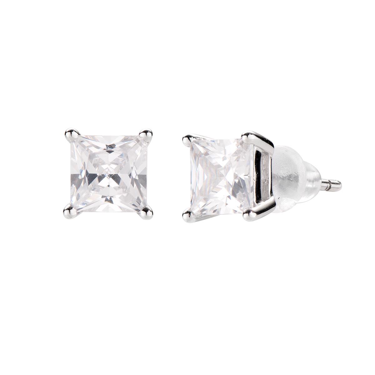 Orecchini Diamonds con Punto Luce Quadrato Medio - Amen Collection Ref. ELPQ50BB - AMEN