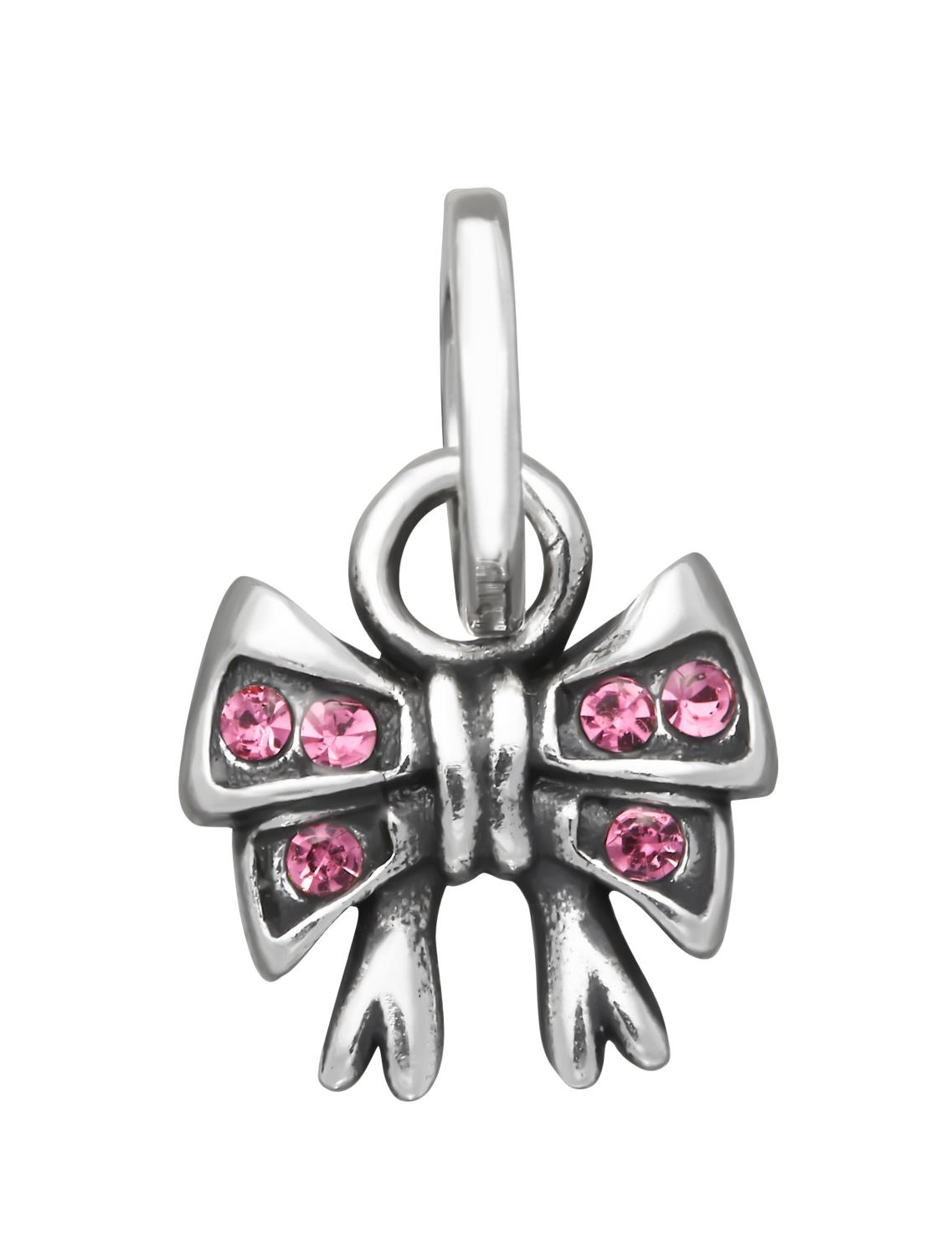 Giovanni Raspini - Mini Charm Fiocco Rosa Crystal Ref. 12194 - GIOVANNI RASPINI