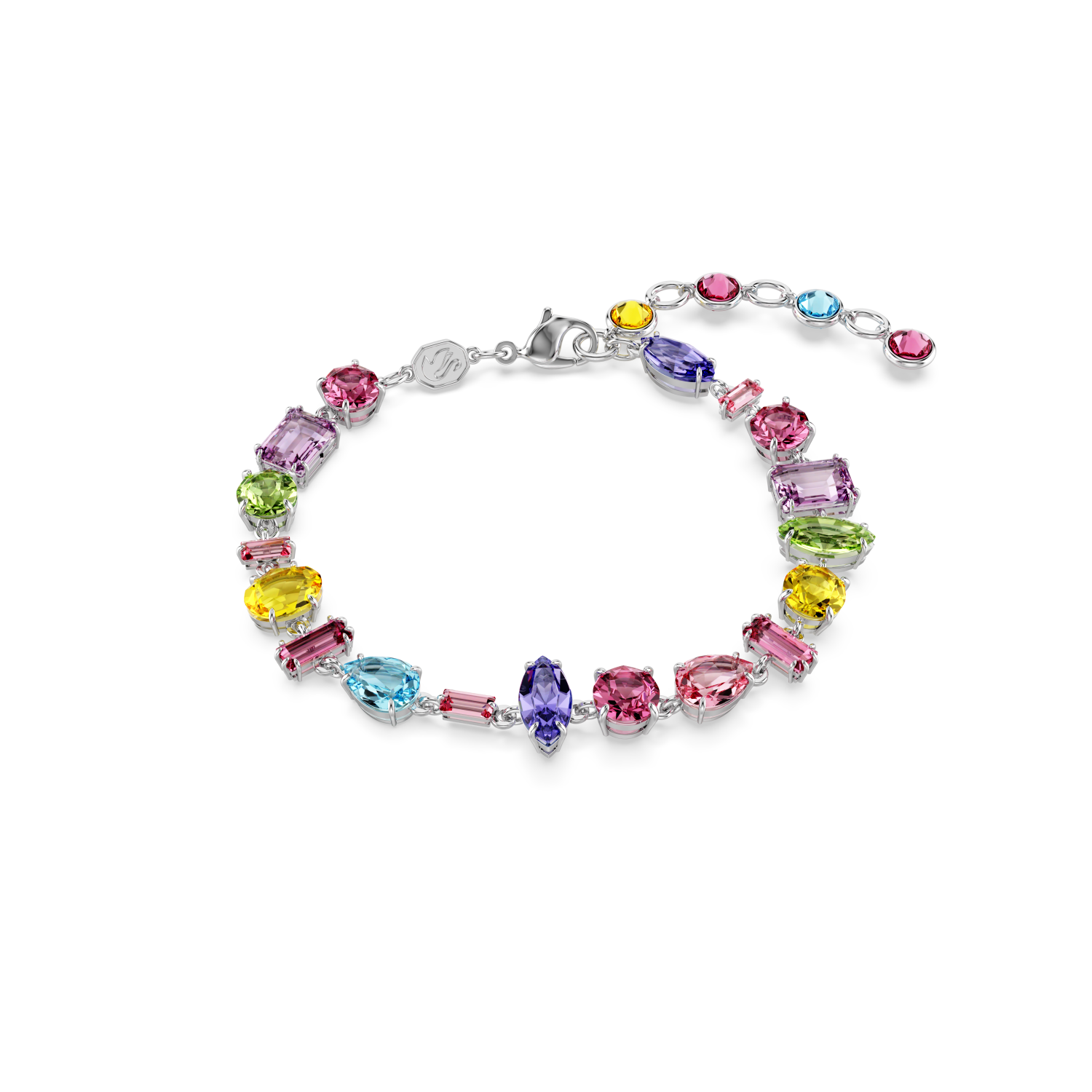 Swarovski - Braccialetto Gema, Taglio misto, Multicolore, Placcato rodio Ref. 5656427 - SWAROVSKI