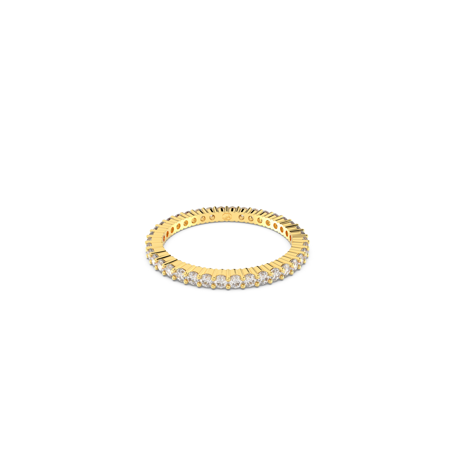 Swarovski - Anello Matrix Vittore, Taglio Round, Bianco, Finitura in tono dorato Ref. 5656295 - SWAROVSKI