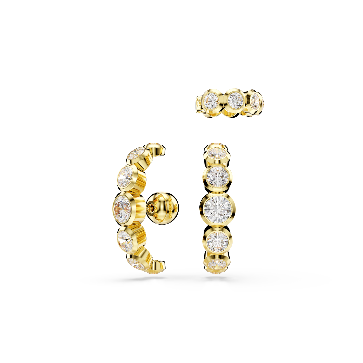 Swarovski - Orecchino ear cuff Imber, Set (3), Taglio rotondo, Bianco, Placcato color oro Ref. 5711482 - SWAROVSKI