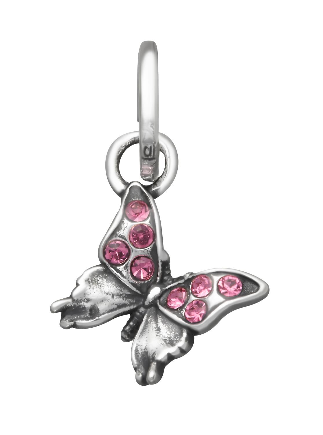 Giovanni Raspini - Mini Charm Farfalla Rosa Crystal Ref. 12183 - GIOVANNI RASPINI