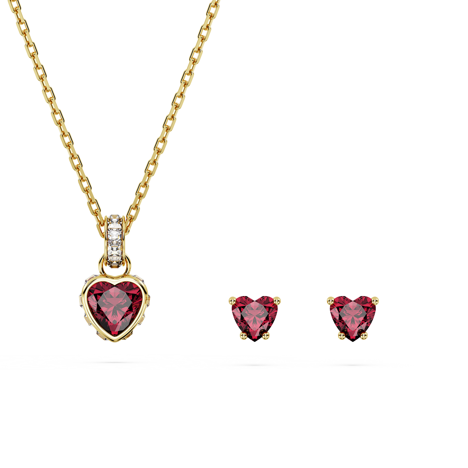 Swarovski - Set Chroma, Cuore, Rosso, Placcato color oro Ref. 5684506 - SWAROVSKI