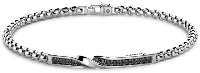 Bracciale Zancan da uomo in Argento e Spinelli neri Ref. EXB956 - ZANCAN