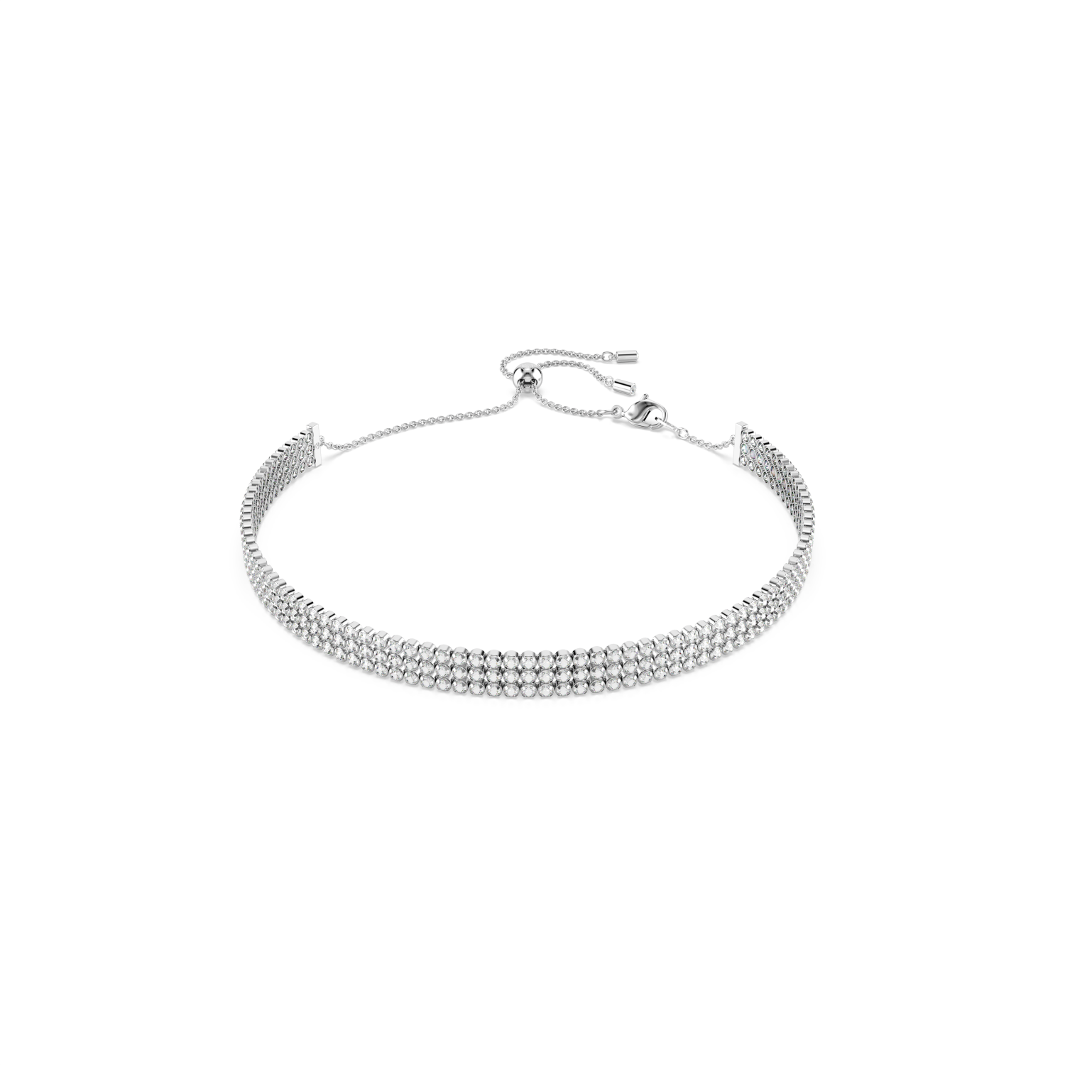 Swarovski - Girocollo Tennis Matrix, Taglio Round, Bianco, Placcato rodio Ref. 5685755 - SWAROVSKI