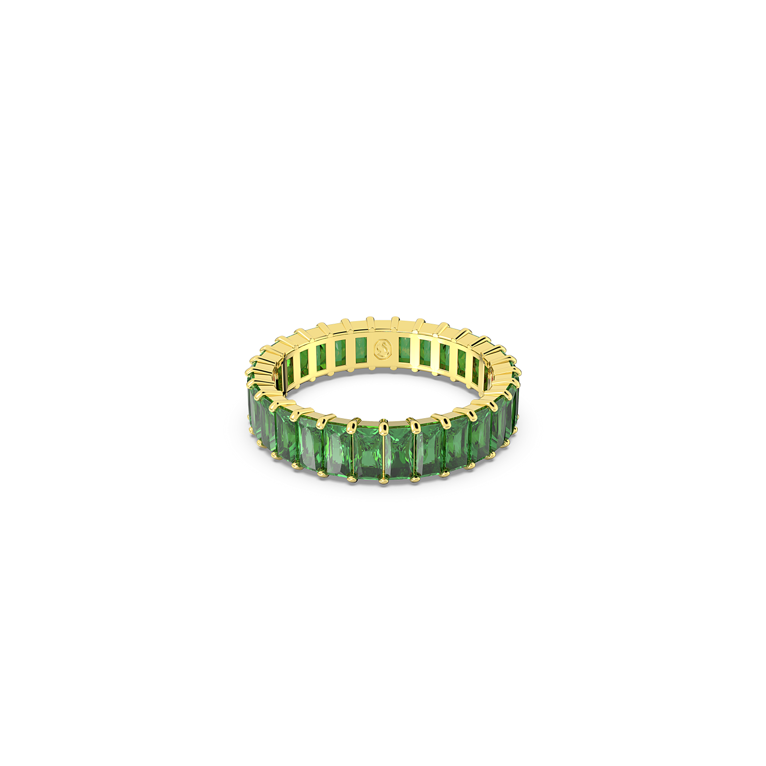 Swarovski - Anello Matrix, Taglio baguette, Verde, Placcato color oro Ref. 5648912 - SWAROVSKI
