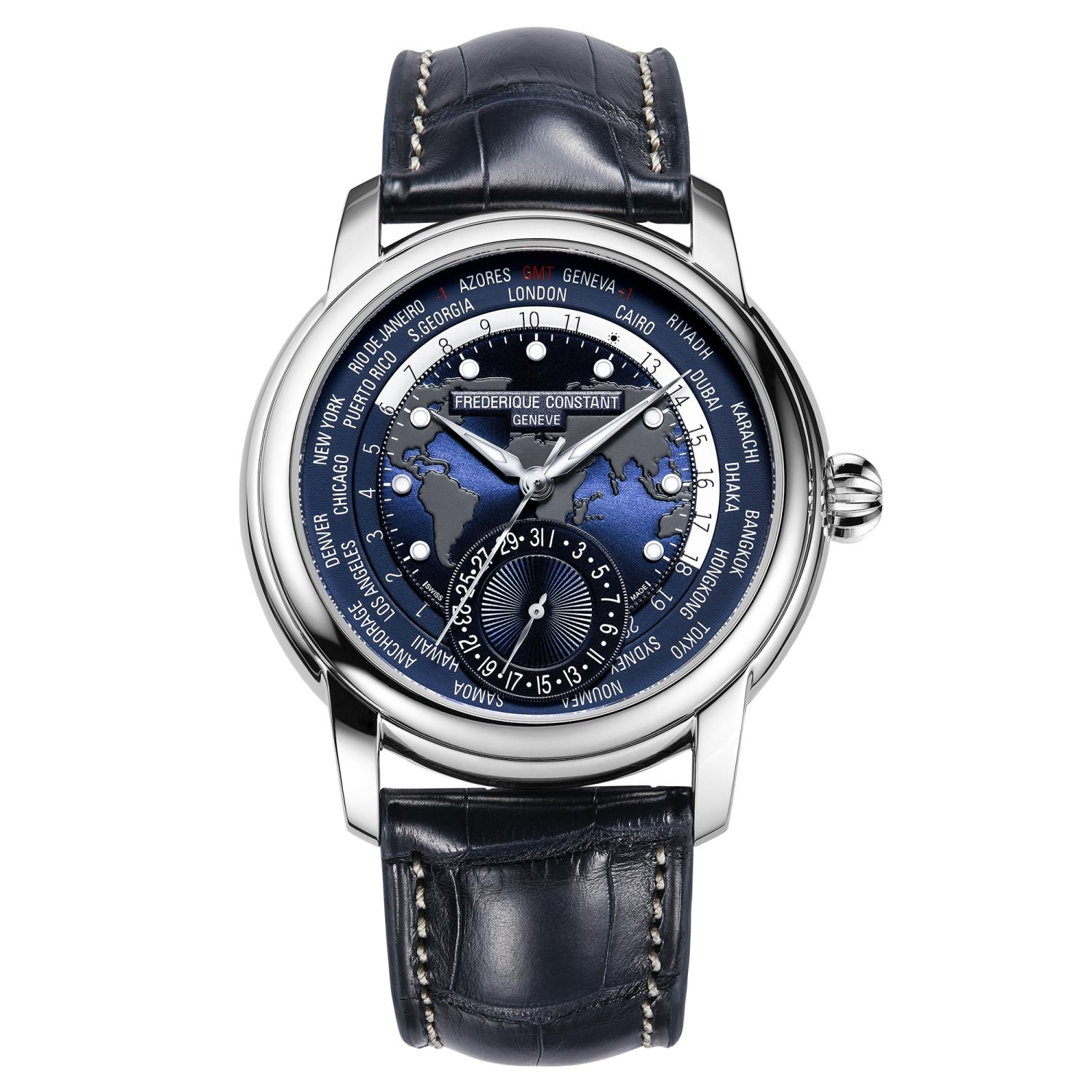 Orologio Frederique Constant Uomo Worldtimer Manufacture Ref. FC-718NWM4H6 - FREDERIQUE CONSTANT