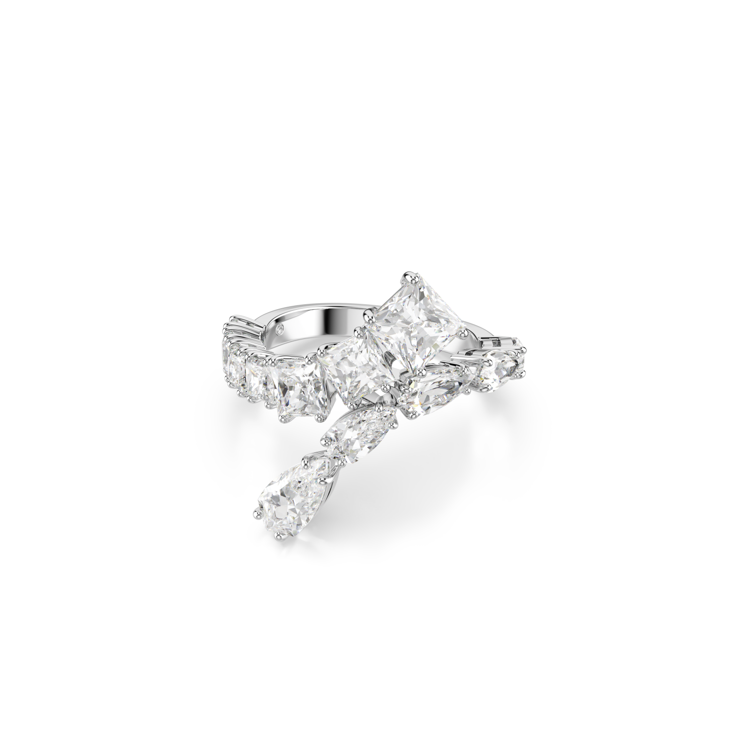 Swarovski - Anello Matrix, Taglio misto, Bianco, Placcato rodio Ref. 5705760 - SWAROVSKI