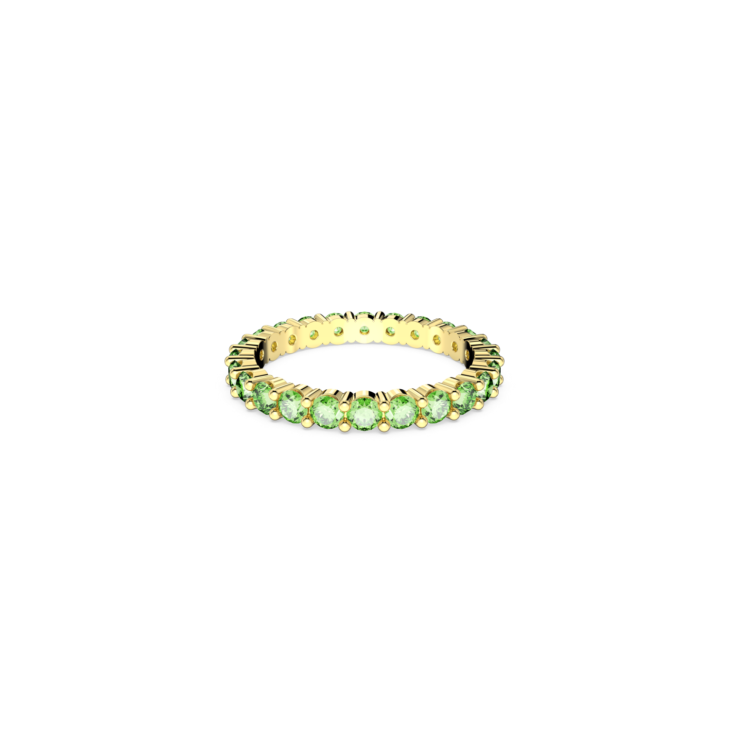 Swarovski - Anello Matrix, Taglio tondo, Verde, Placcato color oro Ref. 5658661 - SWAROVSKI