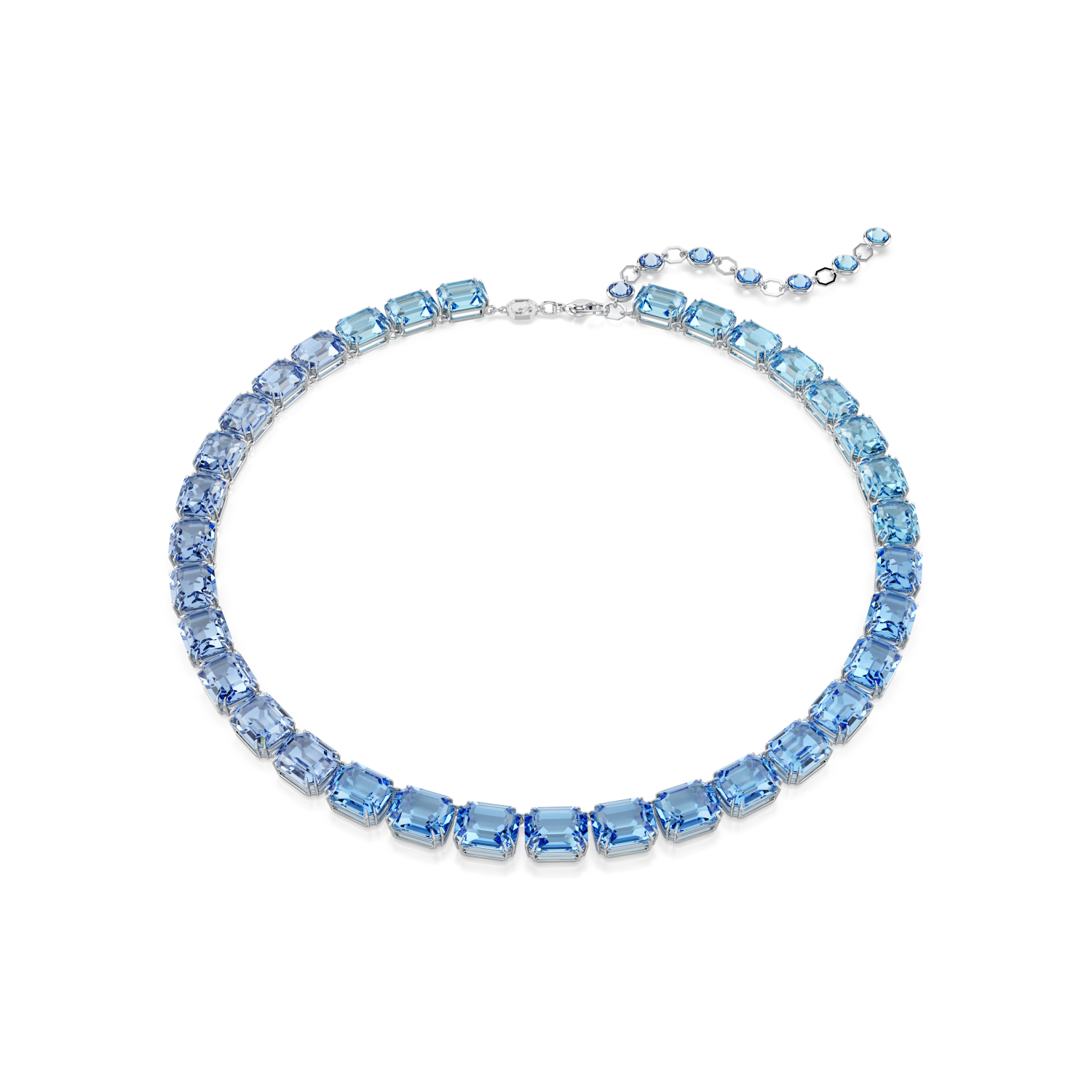 Swarovski - Collana Millenia, Taglio Octagon, Sfumatura di colore, Blu, Placcato rodio Ref. 5694136 - SWAROVSKI