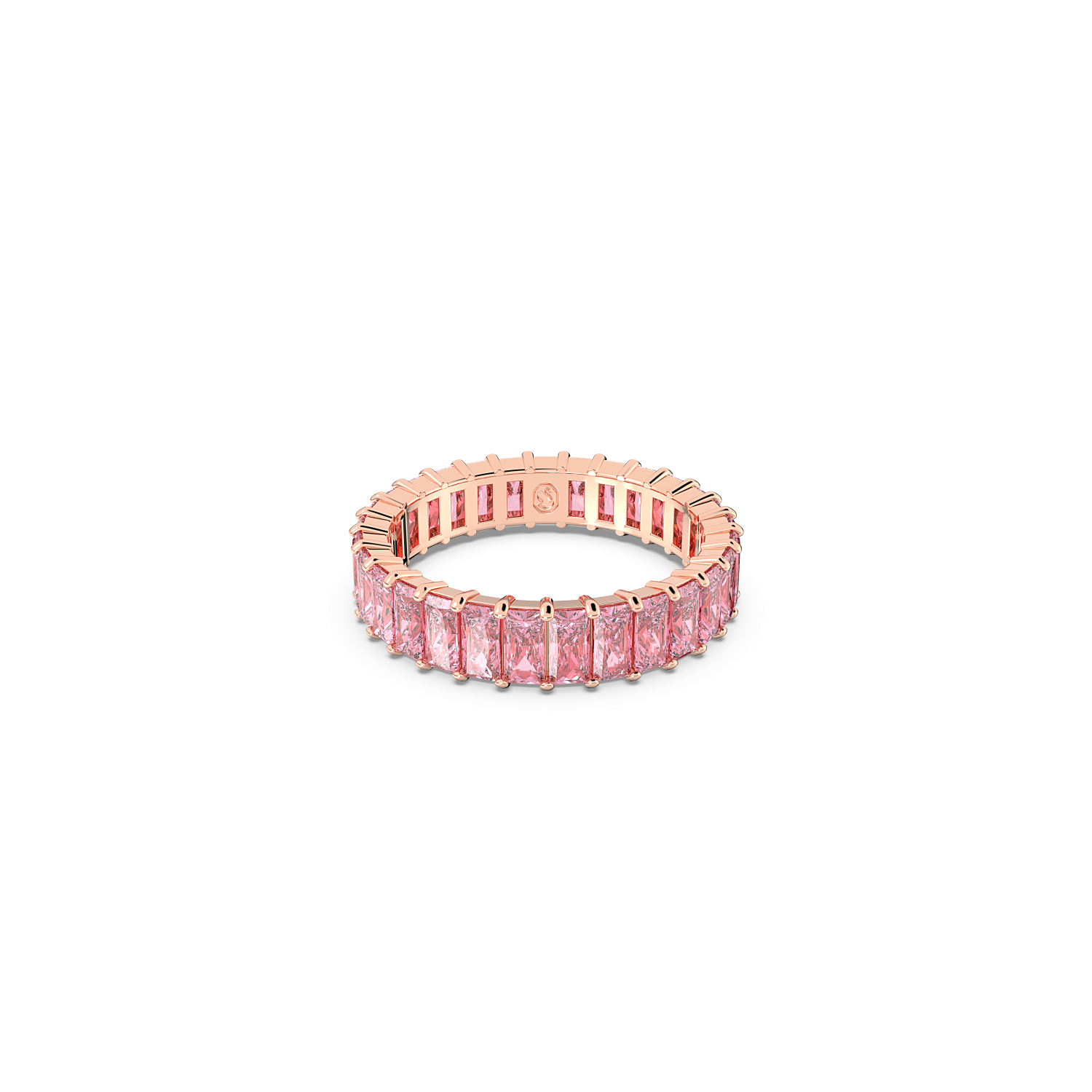 Swarovski - Anello Matrix, Taglio baguette, Rosa, Placcato color oro rosa Ref. 5648288 - SWAROVSKI