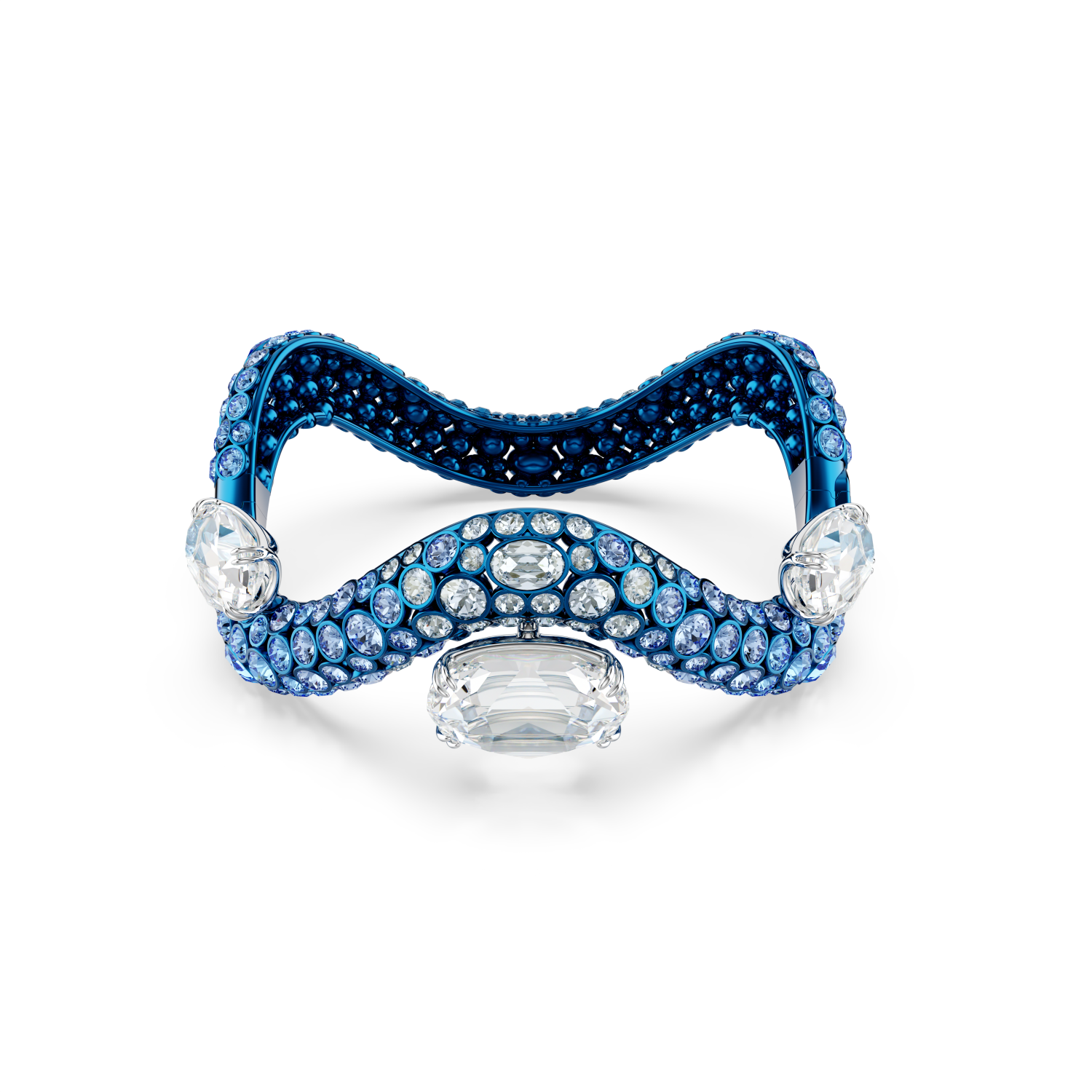 Swarovski - Bracciale rigido Sublima, Taglio misto, Blu, Finitura blu Ref. 5692102 - SWAROVSKI