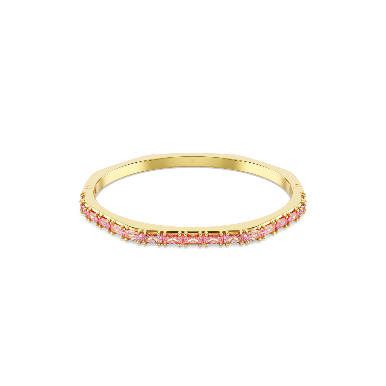 Swarovski - Bracciale rigido Matrix, Taglio baguette, Rosa, Placcato color oro Ref. 5705791 - SWAROVSKI