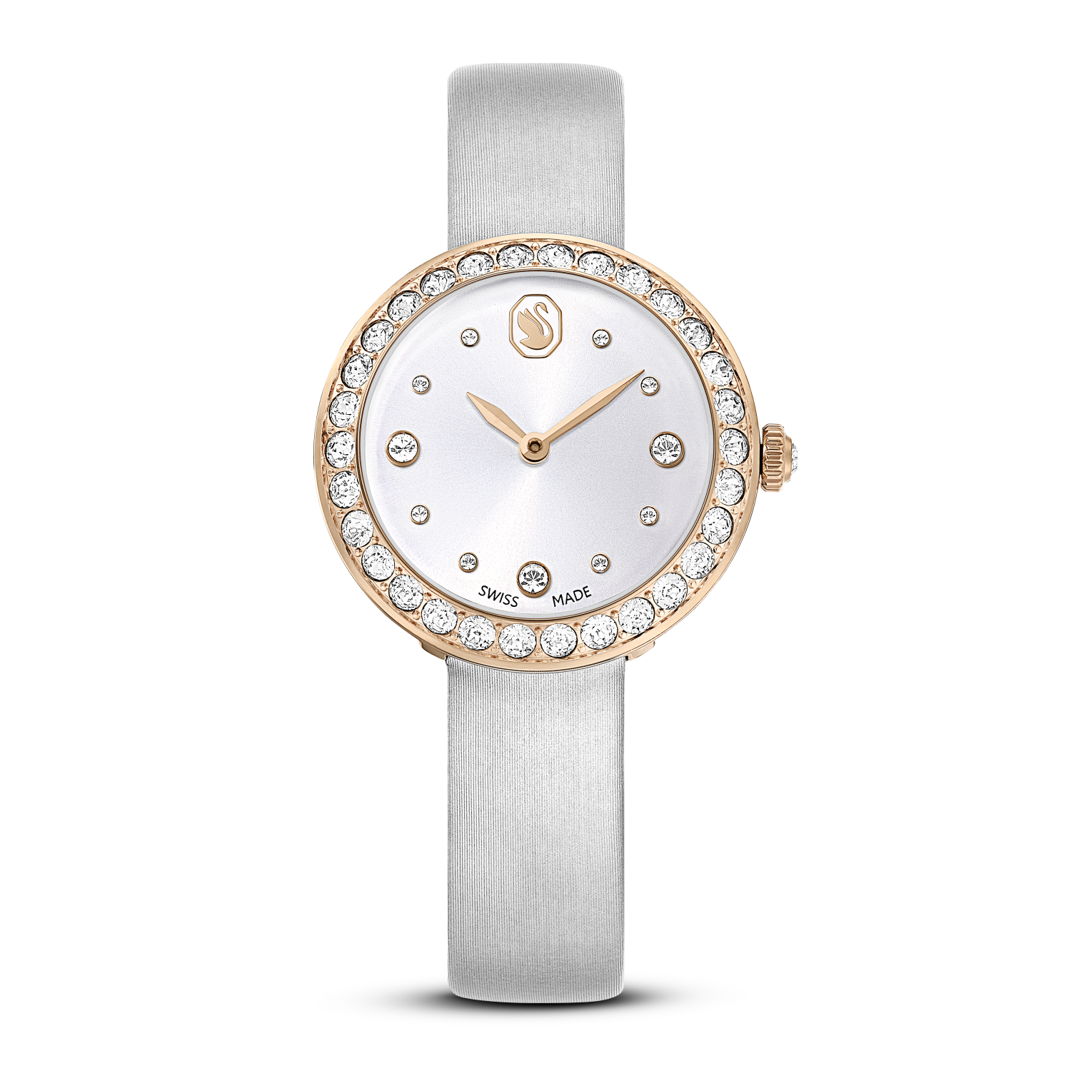 Swarovski - Orologio Matrix Tennis, Fabbricato in Svizzera, Cinturino in pelle, Grigio, Finitura in tono oro rosa Ref. 5710105 - SWAROVSKI