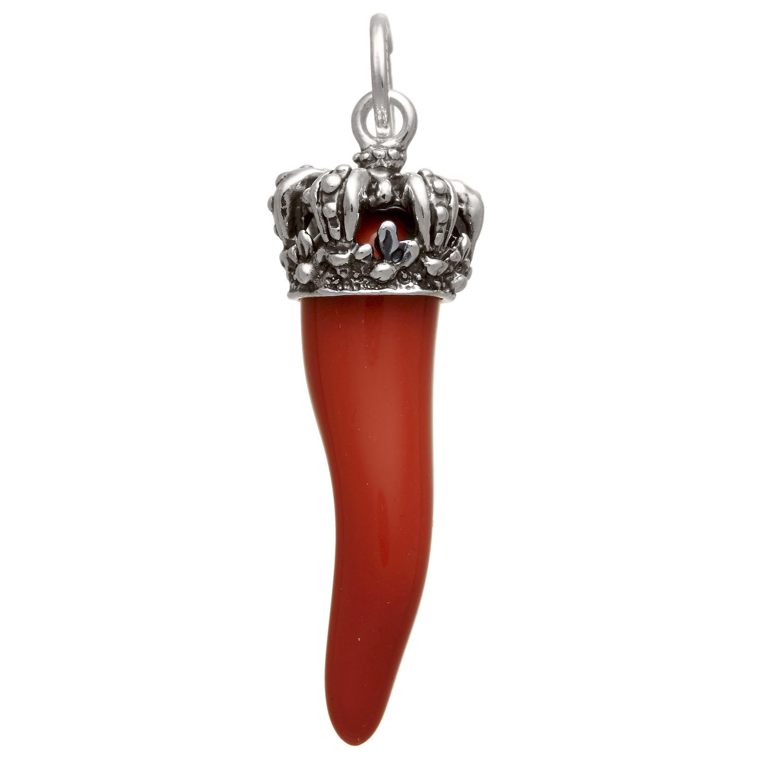 Giovanni Raspini - Charm Corno Rosso Corona Ref. 10989 - GIOVANNI RASPINI