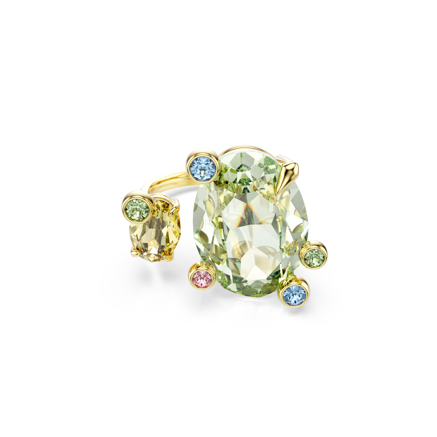 Swarovski - Anello aperto Gema, Taglio misto, Multicolore, Placcato color oro Ref. 5708028 - SWAROVSKI