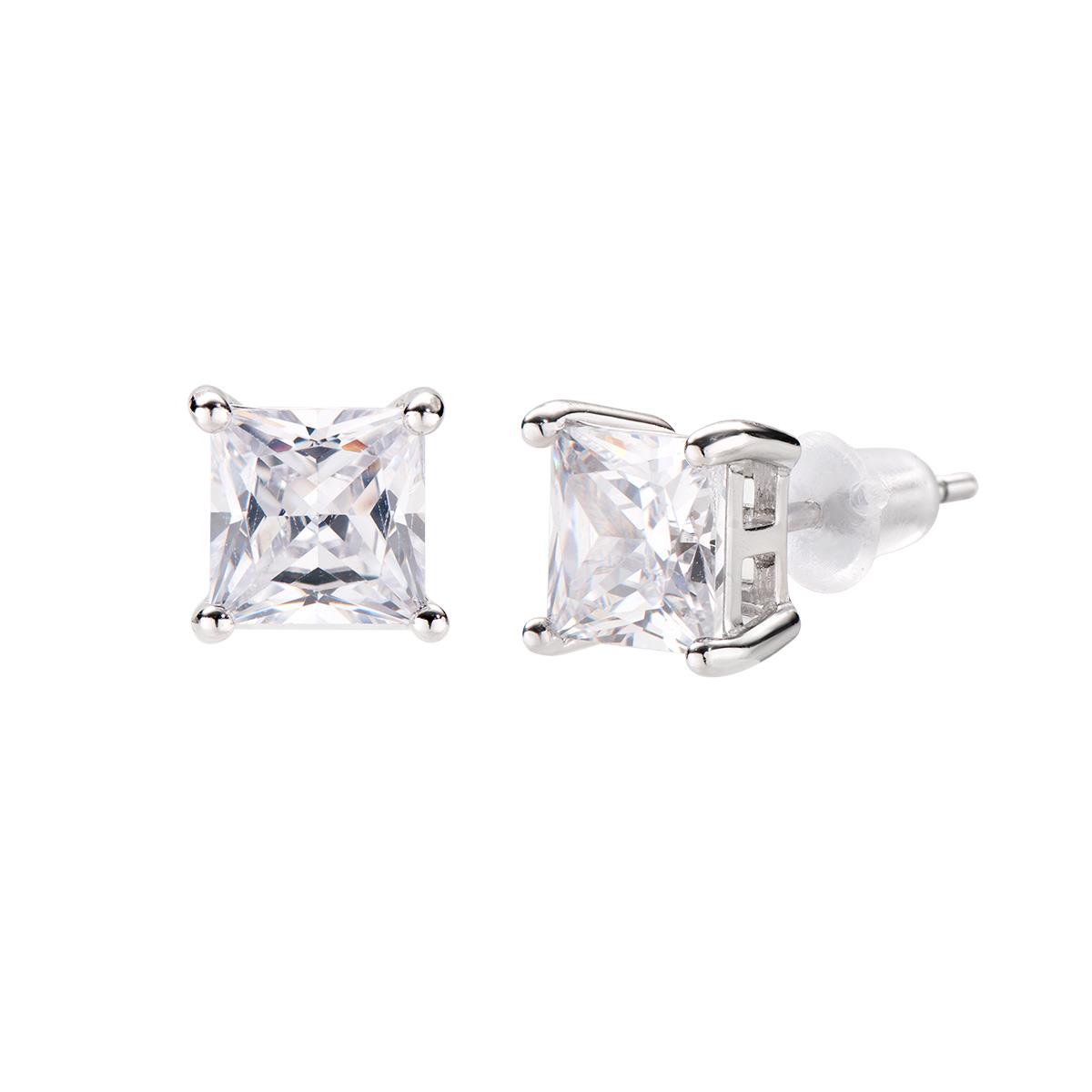 Orecchini Diamonds con Punto Luce Quadrato Grande - Amen Collection Ref. ELPQ60BB - AMEN