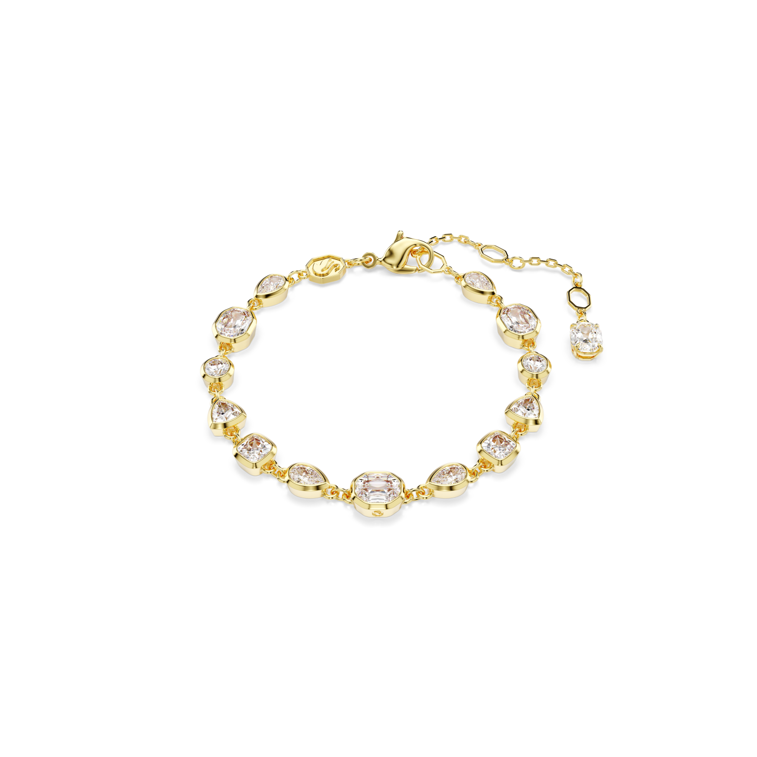 Swarovski - Bracciale Tennis Imber, Taglio misto, Bianco, Placcato color oro Ref. 5705471 - SWAROVSKI