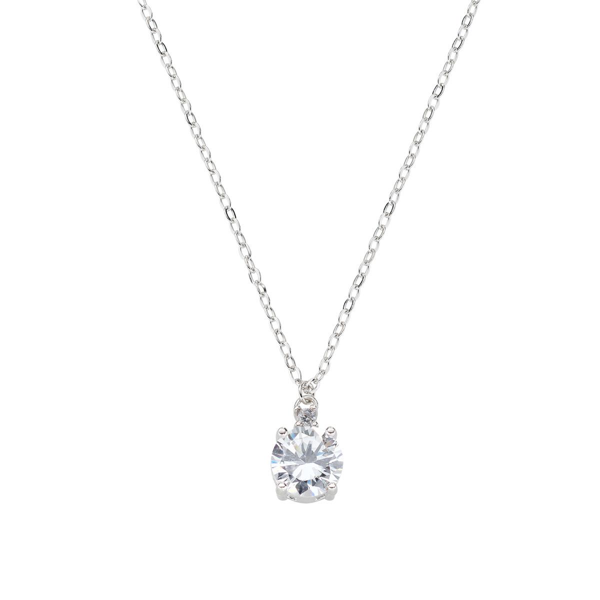 Collana Diamonds con Solitario Bianco - Amen Collection Ref. CL2SOBBZ - AMEN