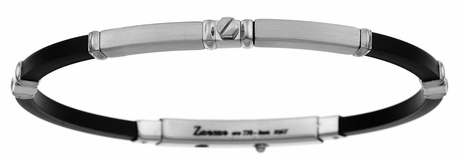 Bracciale Zancan da uomo in Argento e Caucciù Ref. ESB030B-N - ZANCAN