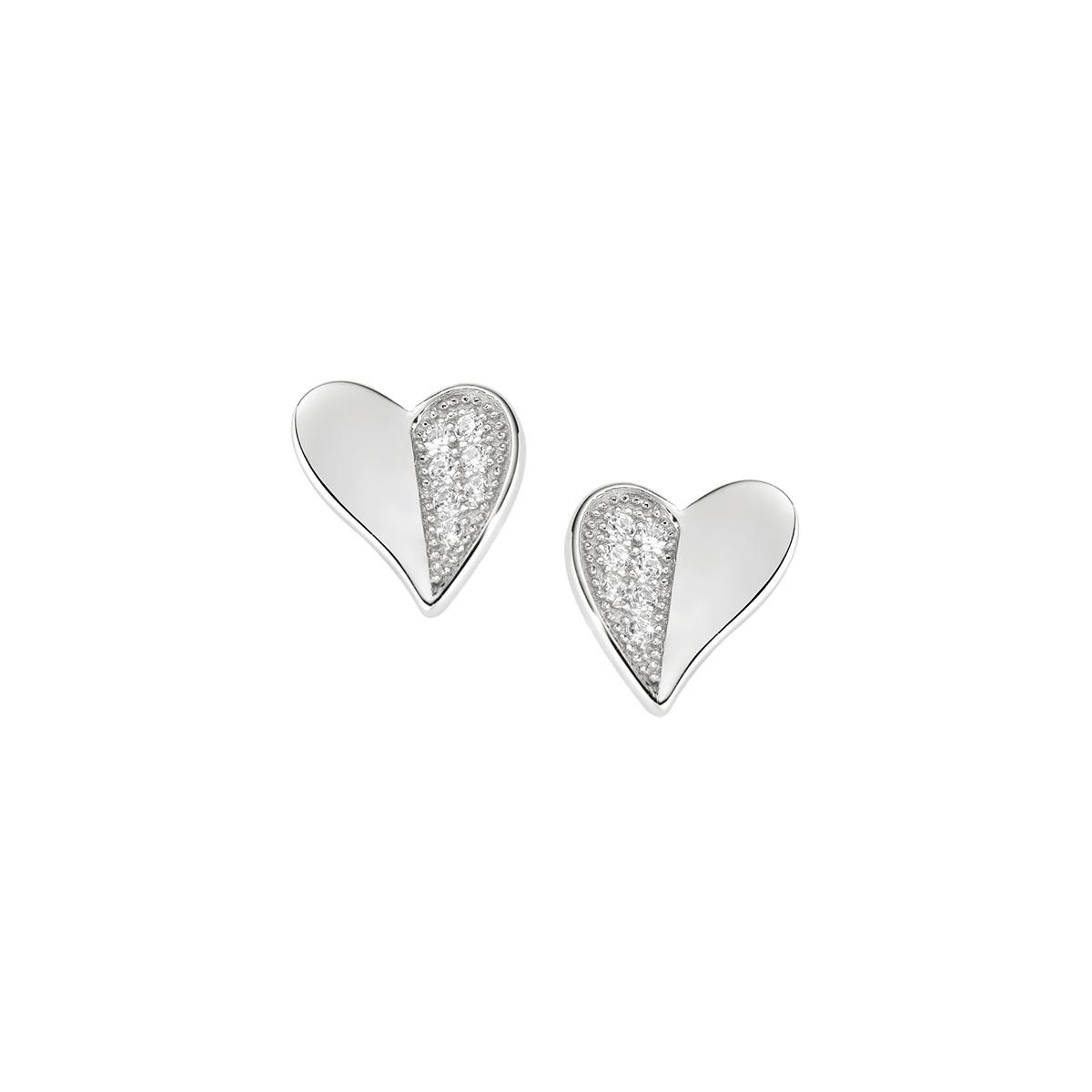 Orecchini Cuore Argento e Zirconi - Amen Collection Ref. EHLBBZ - AMEN