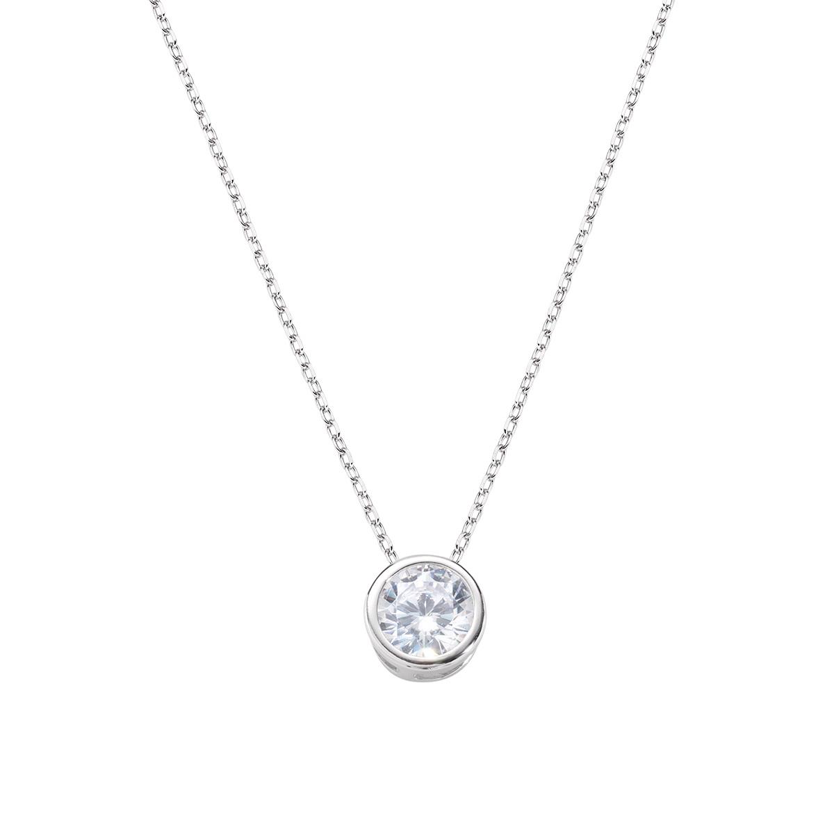 Collana Diamonds con Punto Luce Tondo Grande - Amen Collection Ref. CLSOT60BB - AMEN