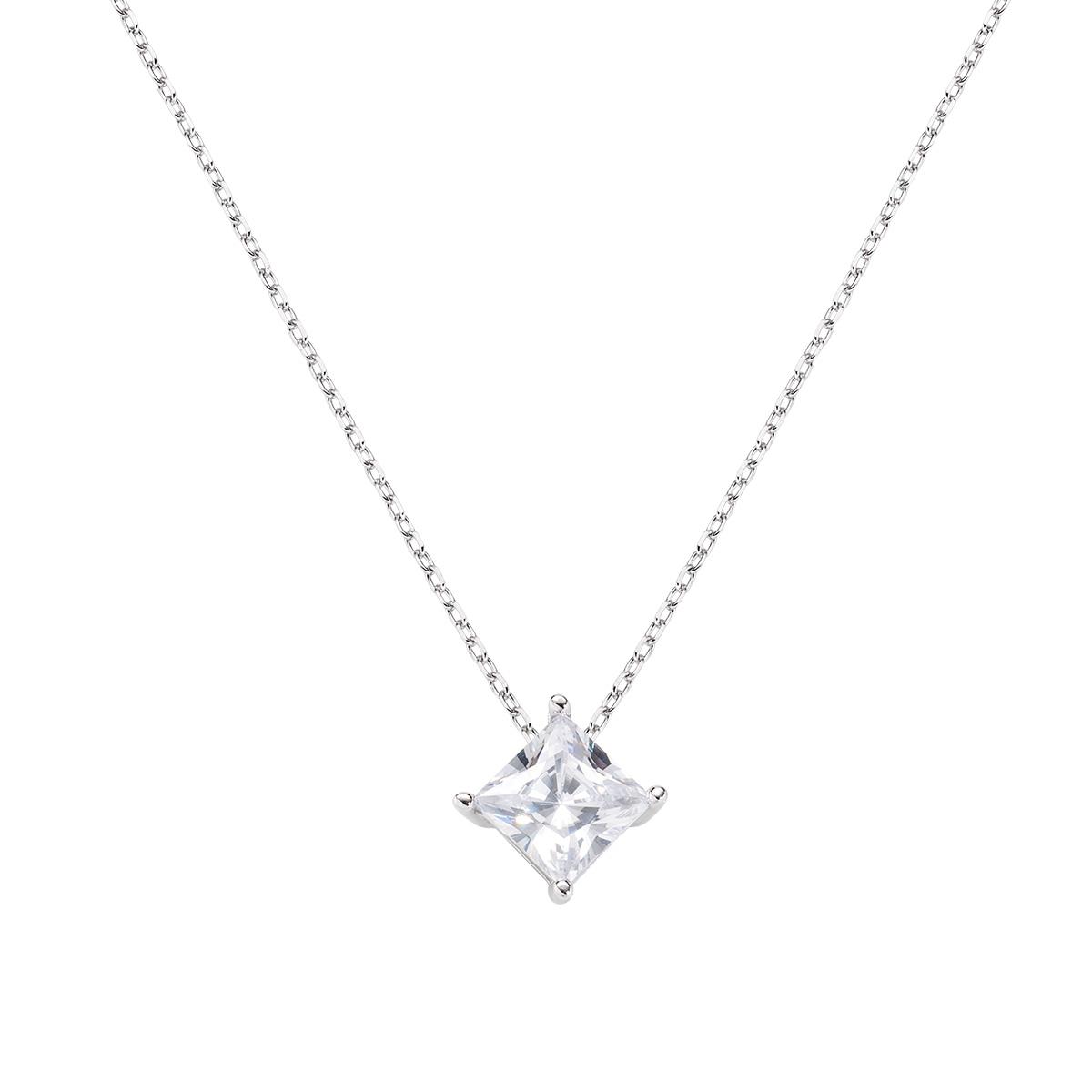 Collana Diamonds con Punto Luce Quadrato Grande - Amen Collection Ref. CLSOQ60BB - AMEN