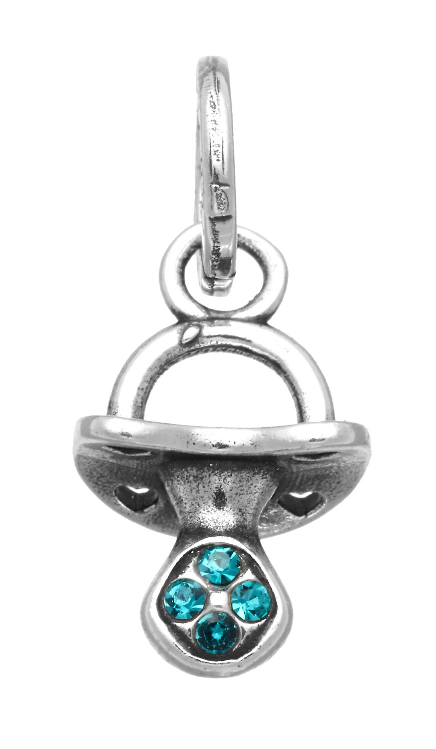 Giovanni Raspini - Mini Charm Ciuccio Azzurro Crystal Ref. 12190 - GIOVANNI RASPINI