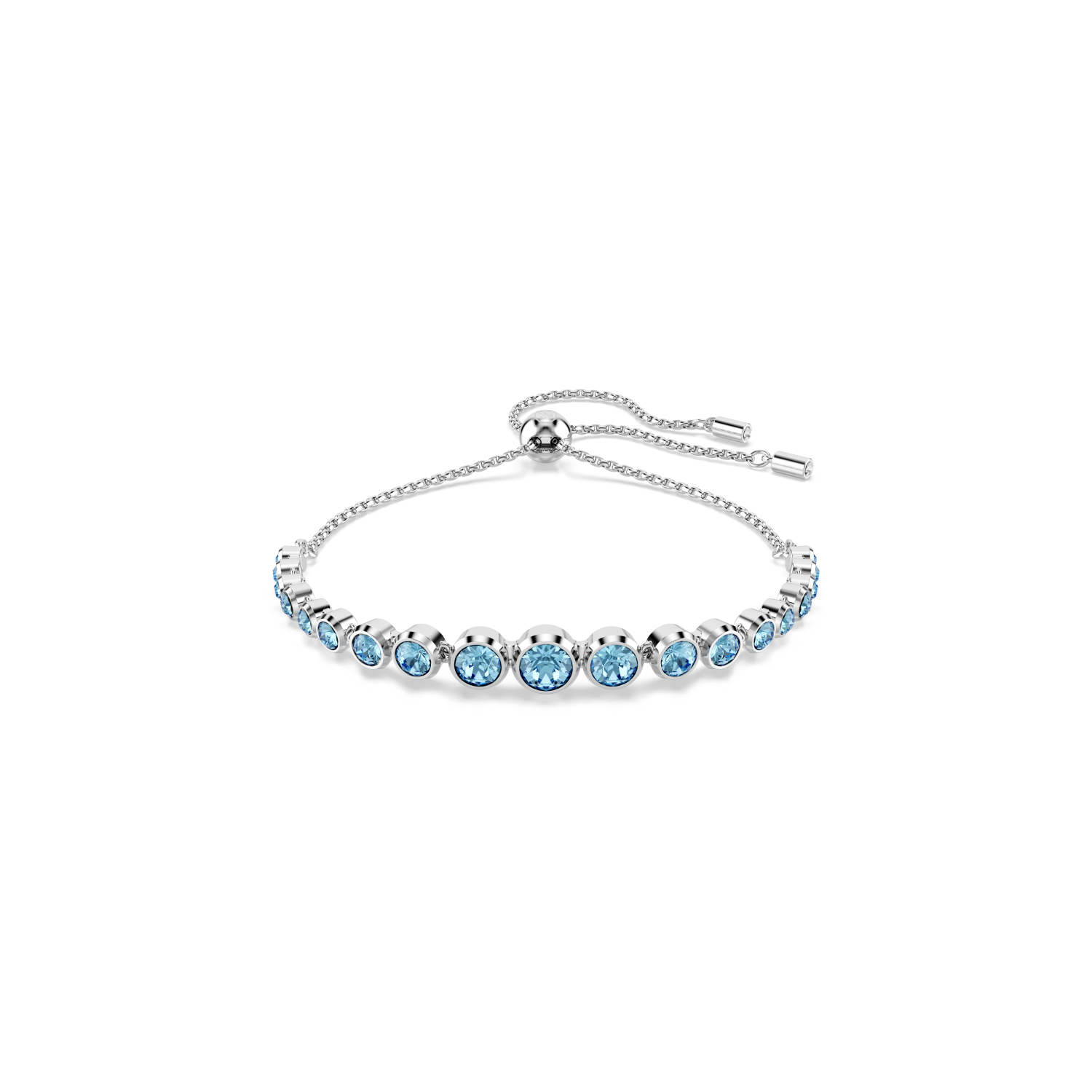 Swarovski - Bracciale Tennis Imber, Tagli arrotondati misti, Blu, Placcato rodio Ref. 5719282 - SWAROVSKI