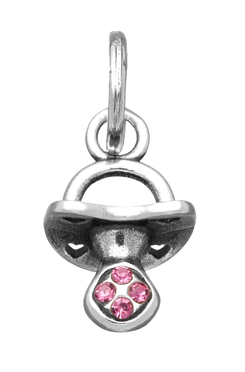 Giovanni Raspini - Mini Charm Ciuccio Rosa Crystal Ref. 12191 - GIOVANNI RASPINI