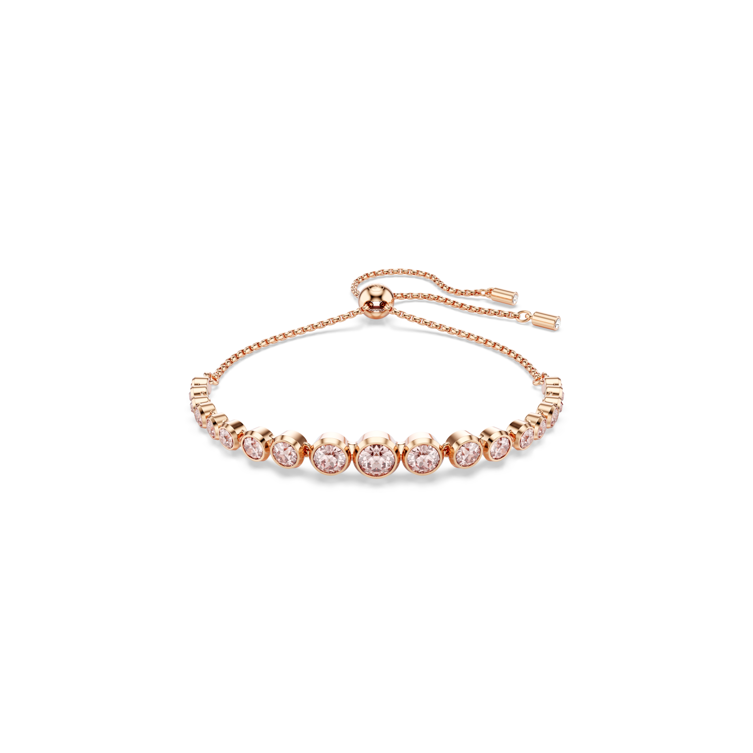 Swarovski - Bracciale Tennis Imber, Tagli arrotondati misti, Rosa, Placcato color oro rosa Ref. 5718204 - SWAROVSKI